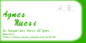 agnes mucsi business card